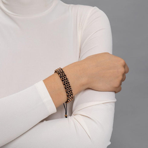 Liens Tigre | Bracelet Kismet Original | Noir x Or Rose